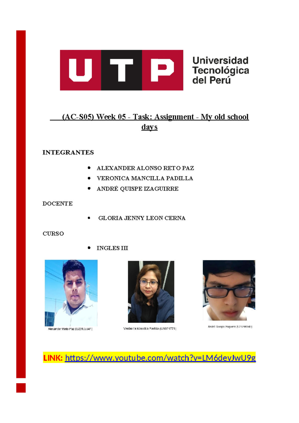 🔴 (AC-S05) Week 05 - Task Assignment - My old school days - 🔴 (AC-S05 ...