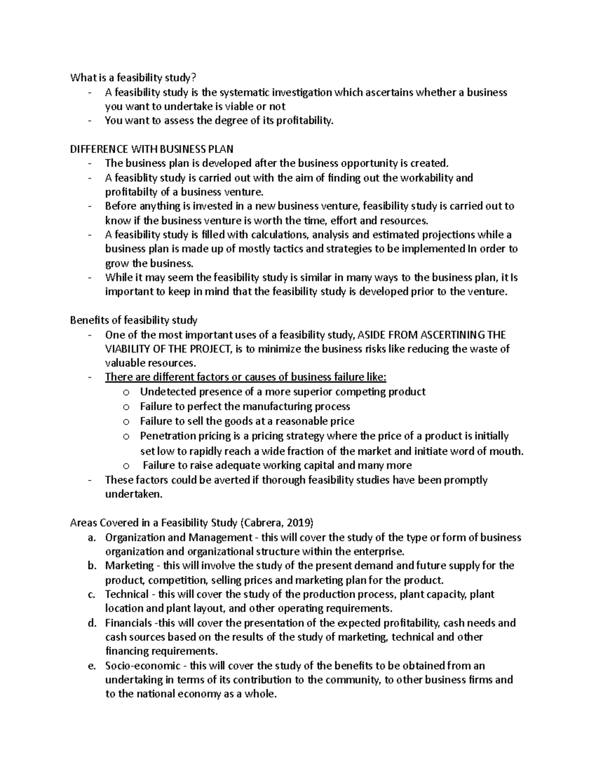 What is a feasibility study - DIFFERENCE WITH BUSINESS PLAN - The ...