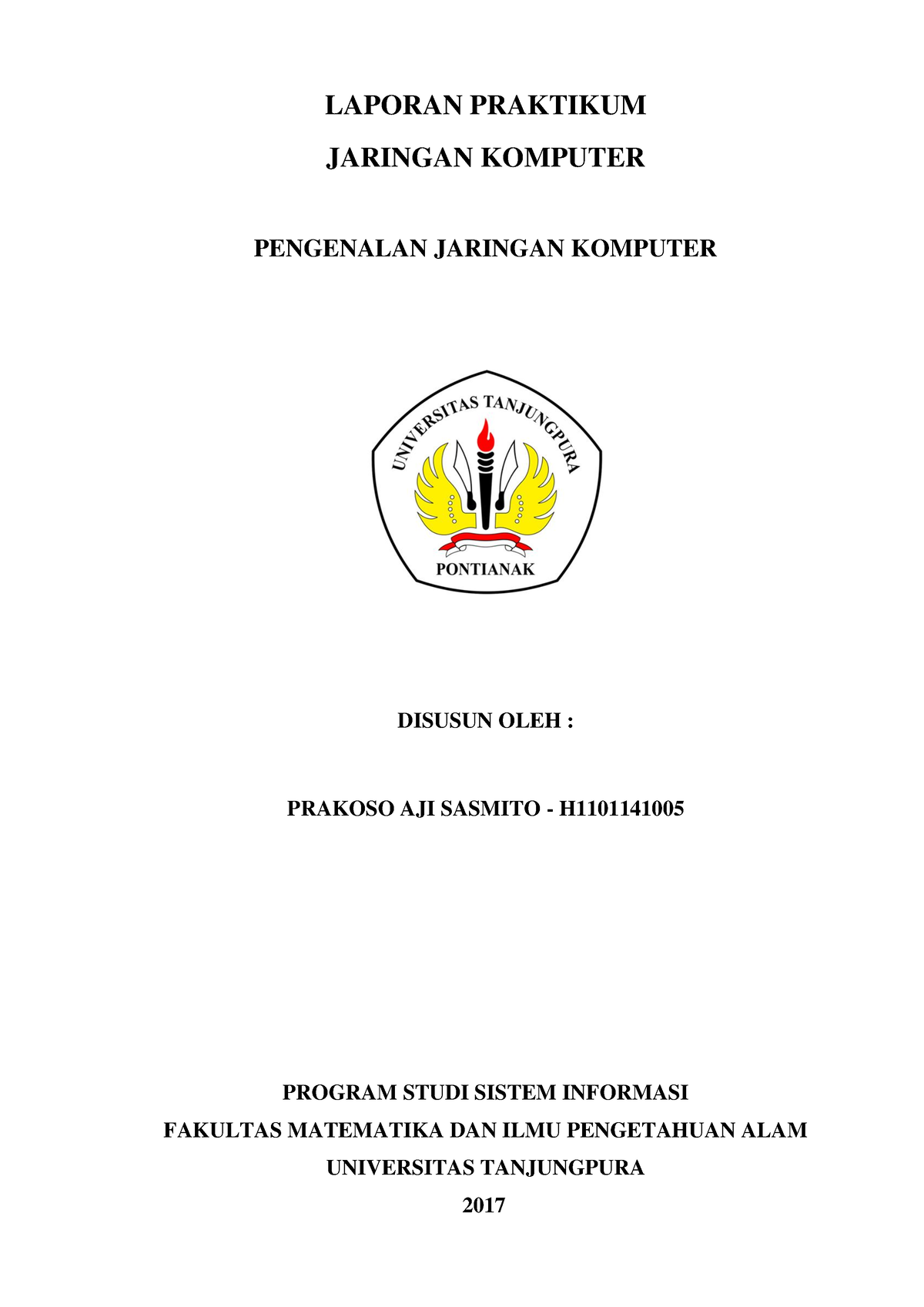 Laporan Praktikum Jaringan Komputer Pengenalan Jaringan Komputer ...