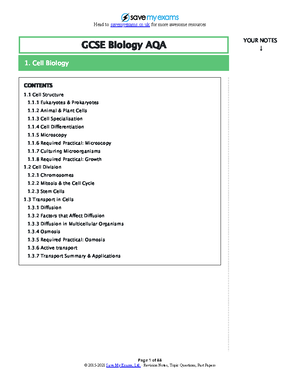 Biodiveristy,ecology,adaptation notes - Page 1 of 99 GCSE Biology AQA 7 ...