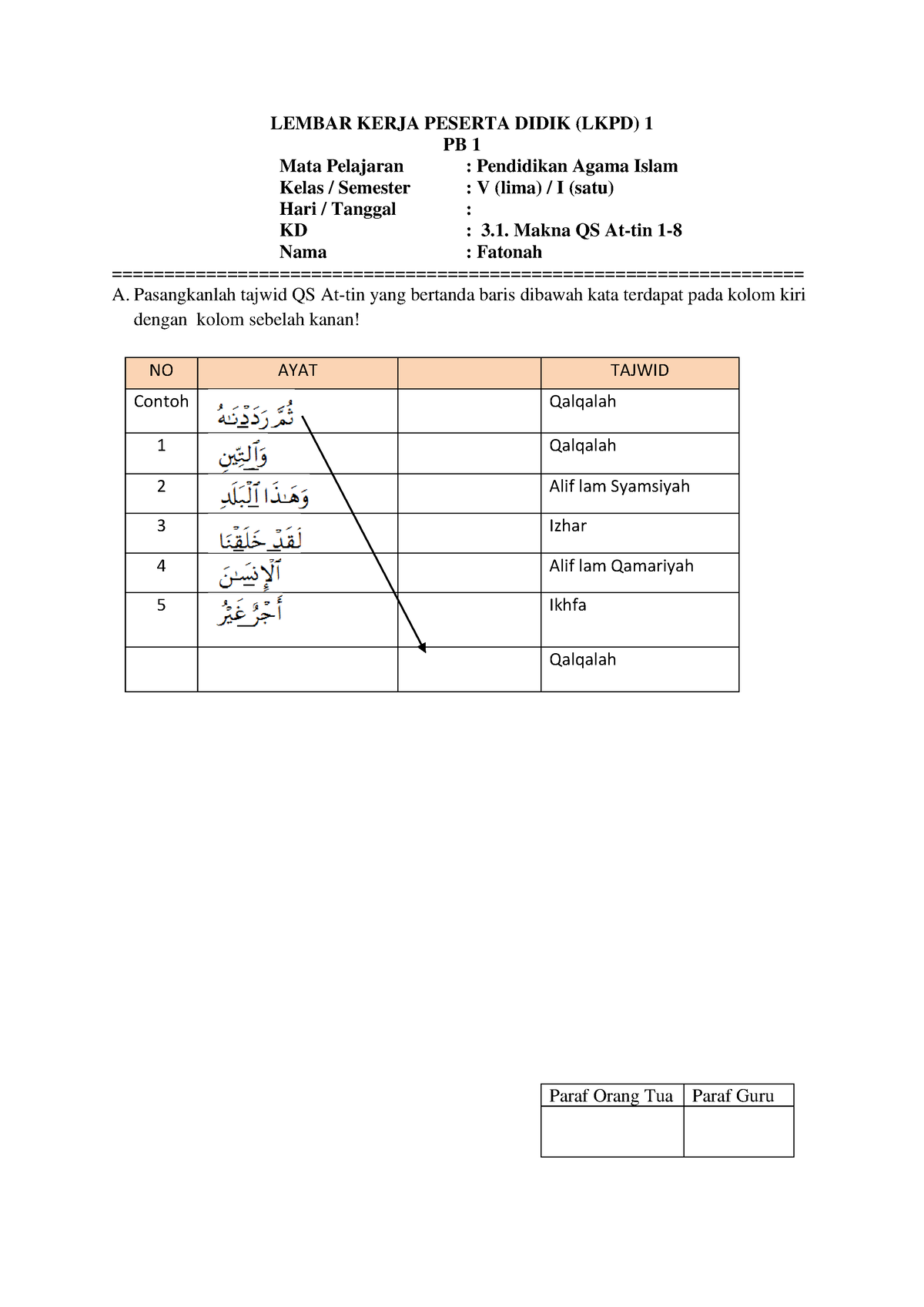 LKPD Kelas 5 Semester 1 Rusimah - LEMBAR KERJA PESERTA DIDIK (LKPD) 1 ...