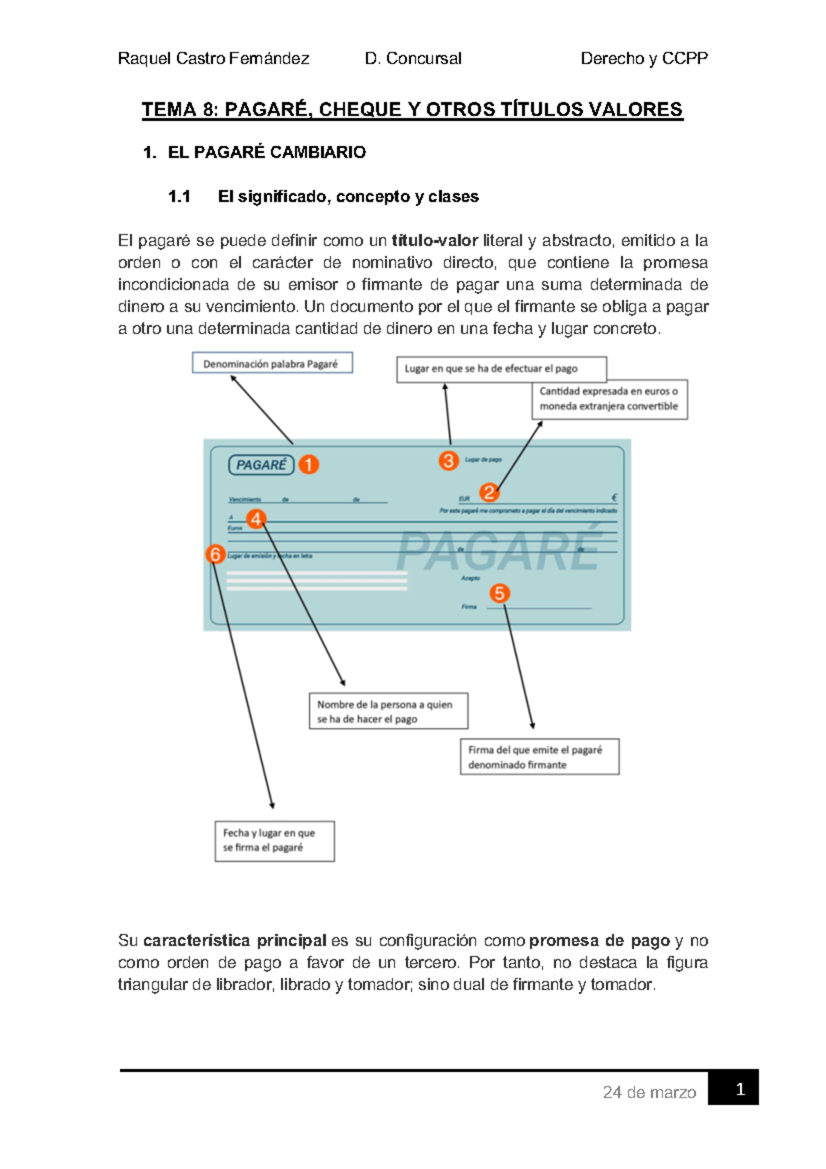 Tema 8 Apuntes Bien Hechos Cogidos En Clase Tema 8 PagarÉ Cheque Y Otros TÍtulos Valores 1 5906