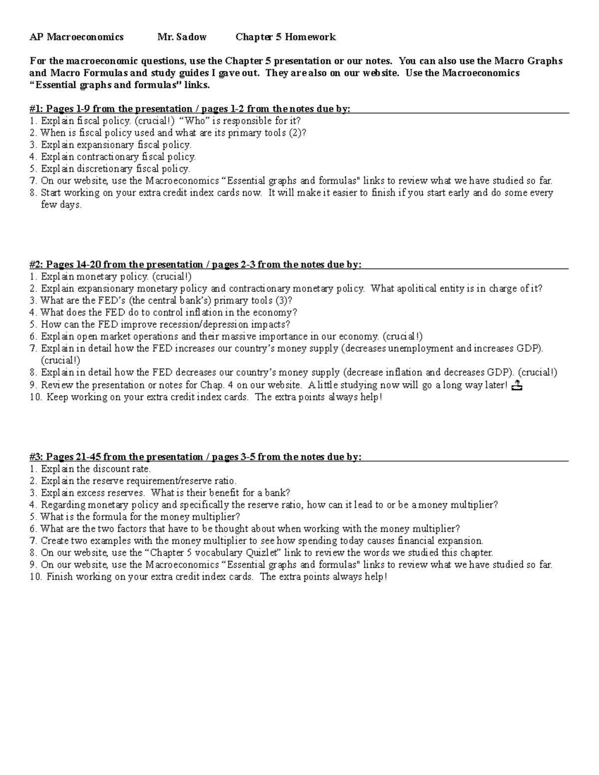 microeconomics chapter 5 homework