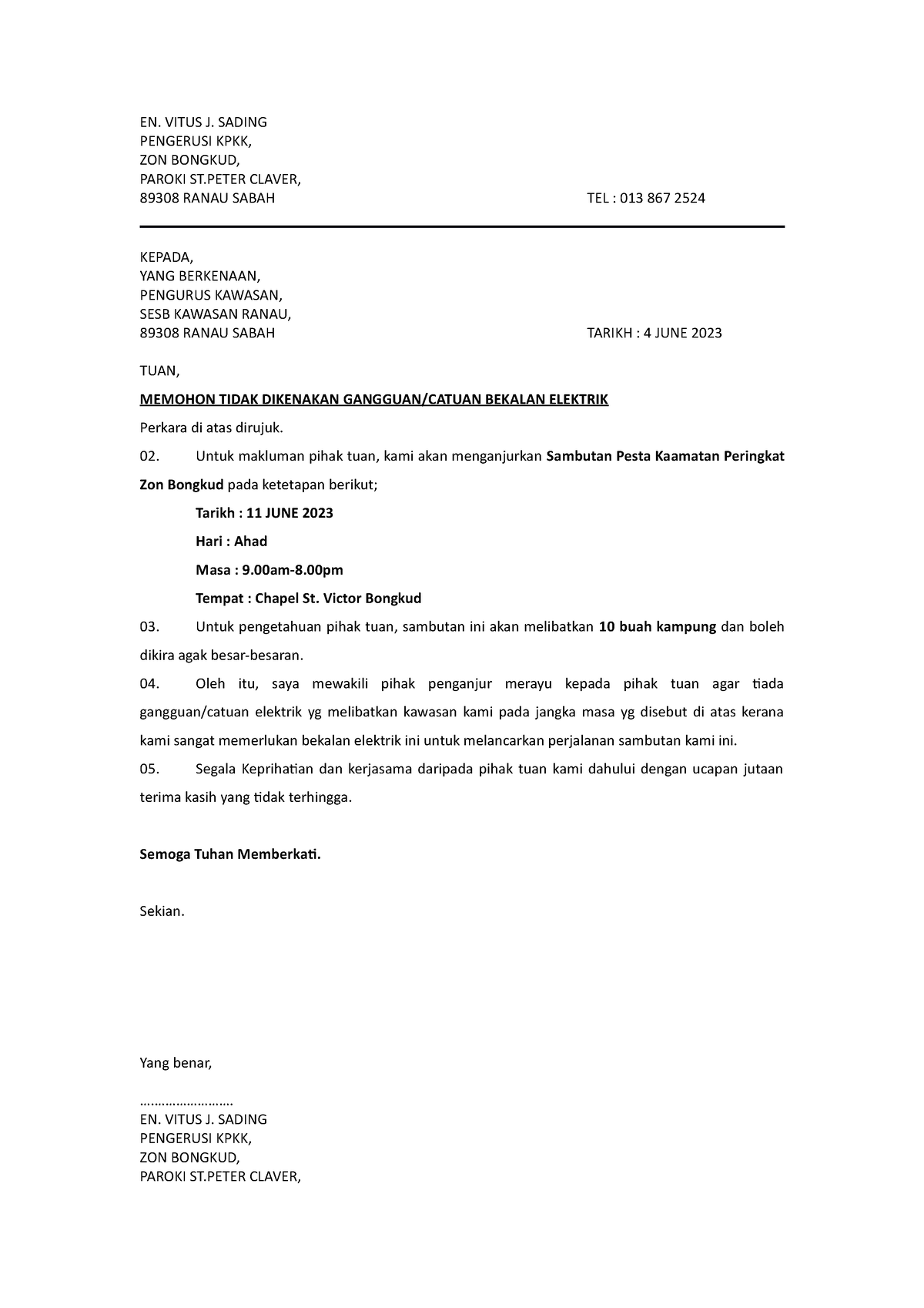 Surat SESB - CAN - english grammar - SMK Tinggi Klang - Studocu