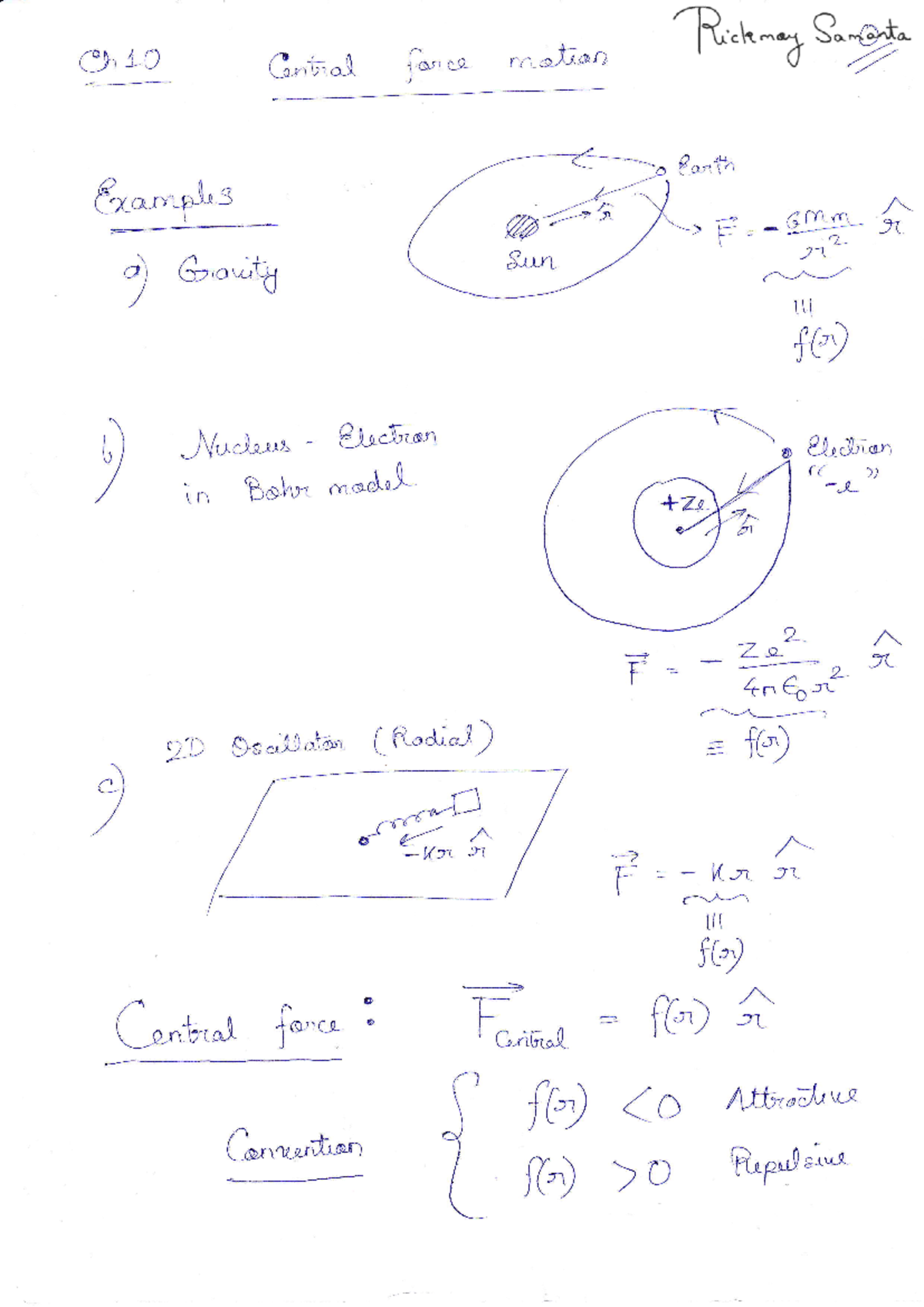 Chapter 10 central force - ek !-e r') Z ZA 31- €o