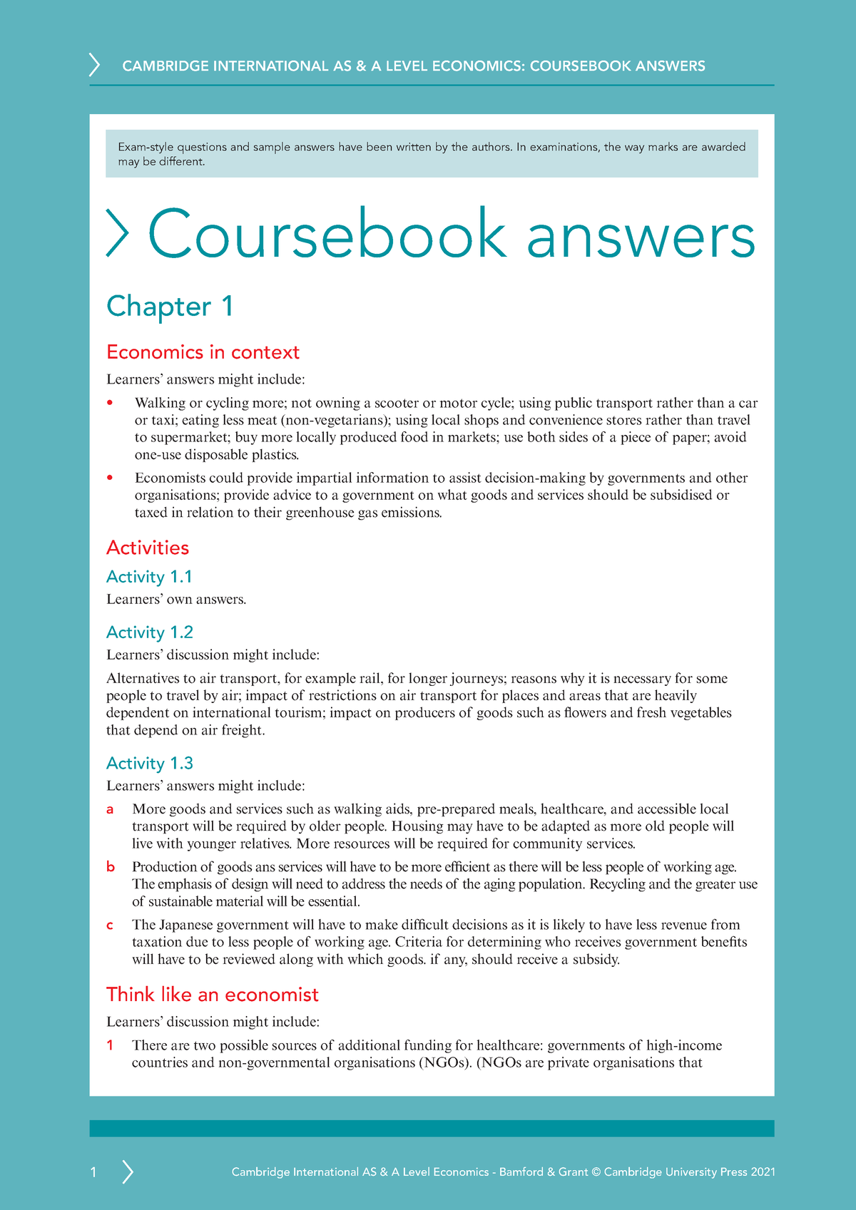 cambridge international as & a level economics model essays