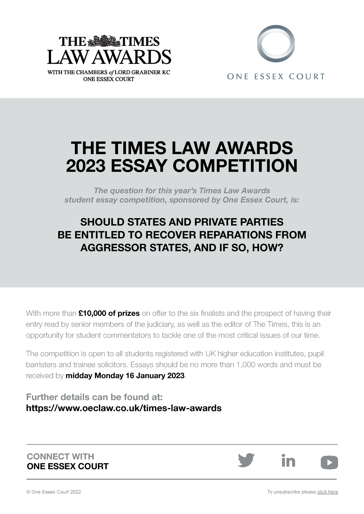 times law essay prize