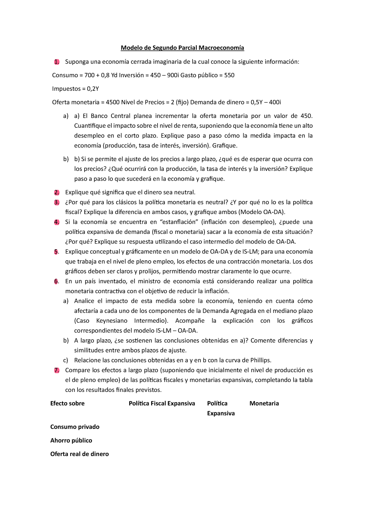 Modelo De Segundo Parcial Macroeconomía - Modelo De Segundo Parcial ...