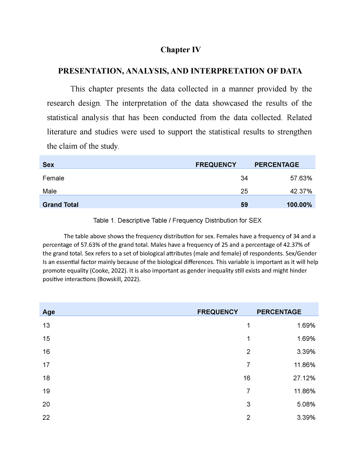 chapter 4 data presentation analysis and interpretation