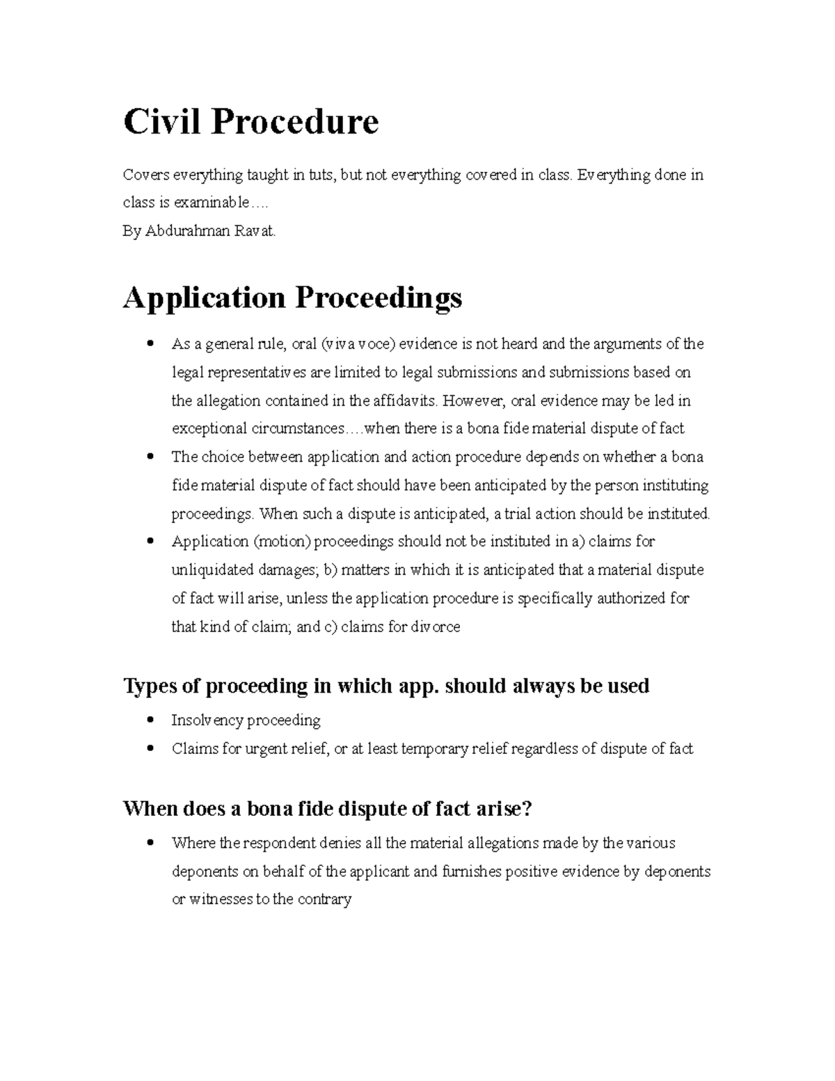 Civil Proc App - summaries - Civil Procedure Covers everything taught ...