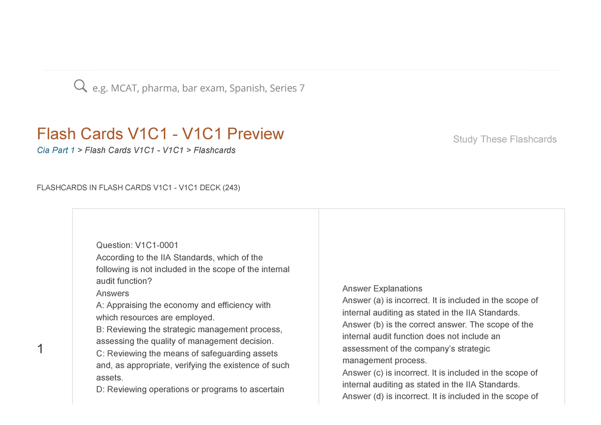 Flash Cards V1C1 - V1C1 Flashcards By Rebecca Walck Brainscape ...