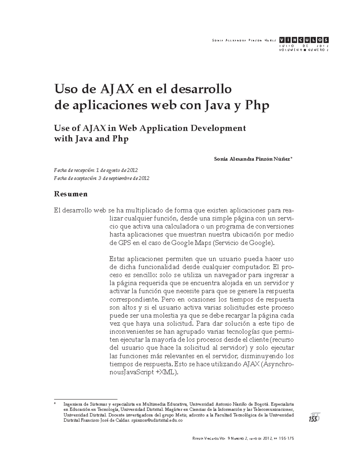 Uso de AJAX con Java y PHP con informacion importante - 155155 So n i a ...
