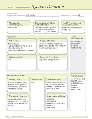 Health Promotion of Toddlers ATI - ACTIVE LEARNING TEMPLATES ...