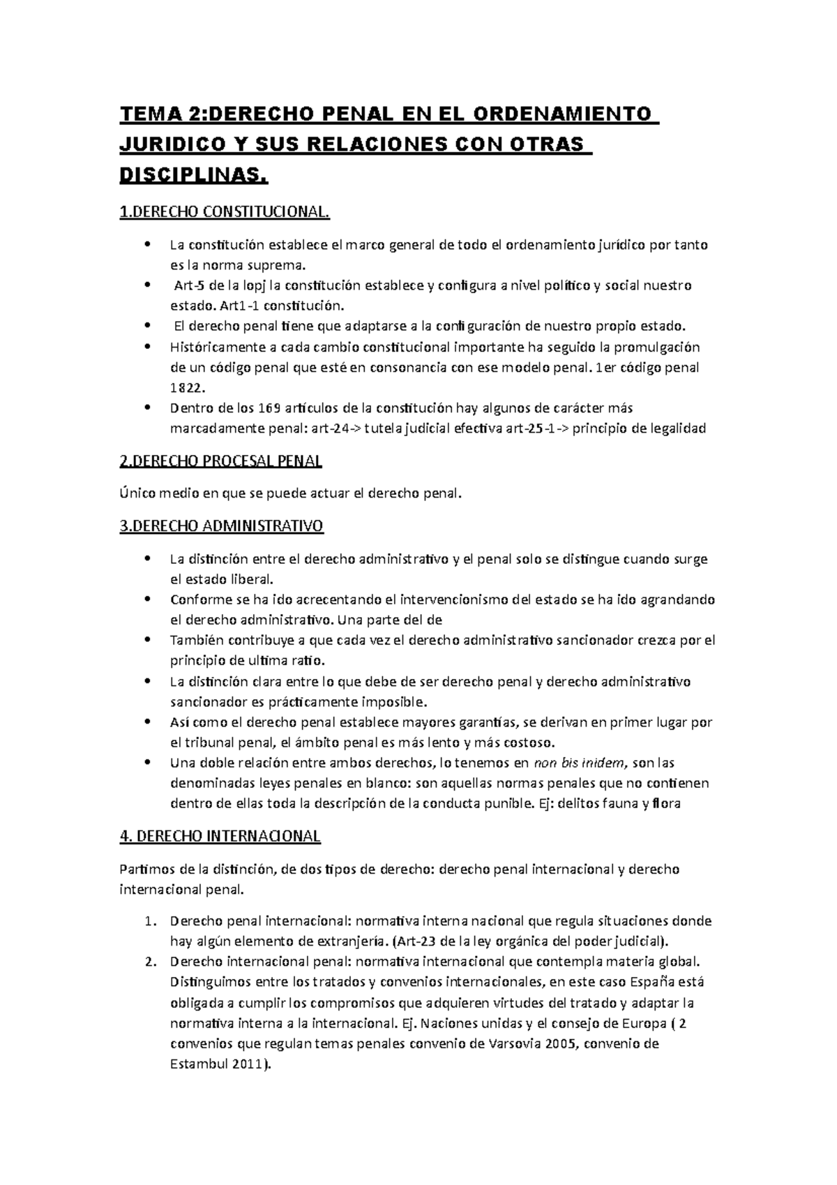 TEMA 2 Derecho Penal EN EL Ordenamiento Juridico Y SUS Relaciones CON ...