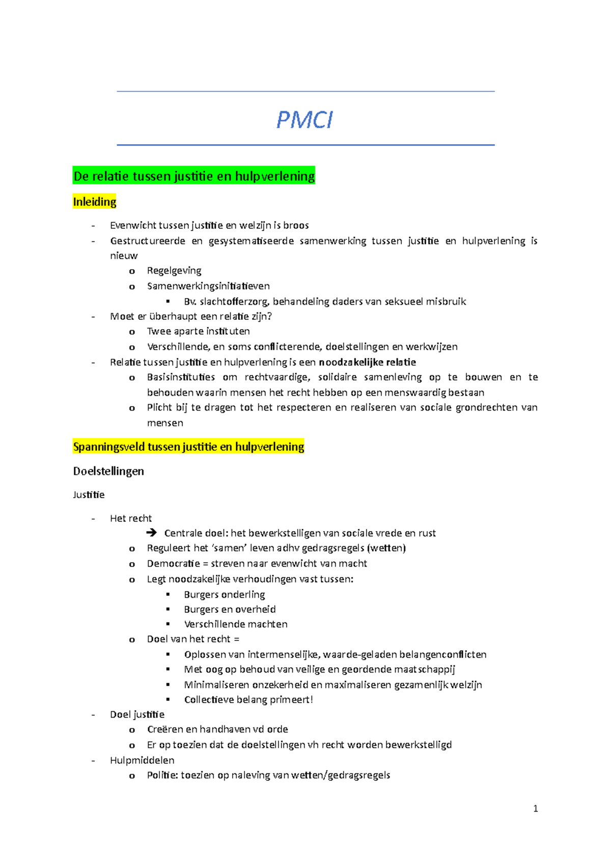 PMCI samenvatting def - PMCI De relatie tussen justitie en ...
