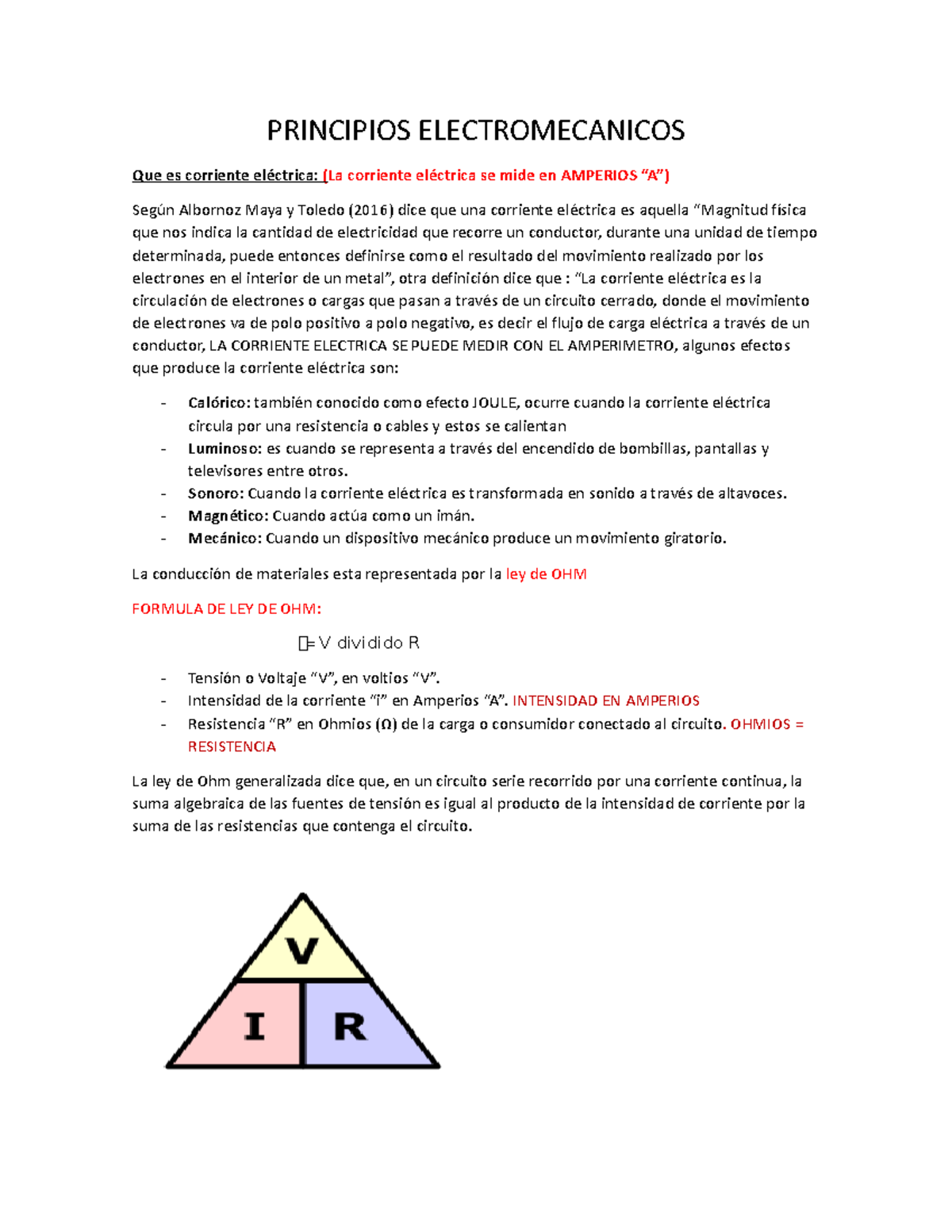 Principios Electromecanicos Ayuda Memoria Principios Electromecanicos