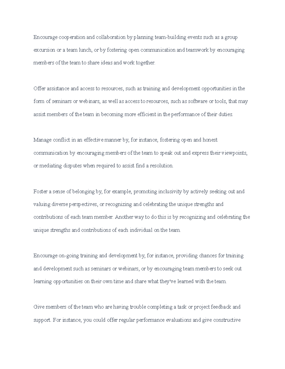 Managing Groups and Teams-3 - Encourage cooperation and collaboration ...