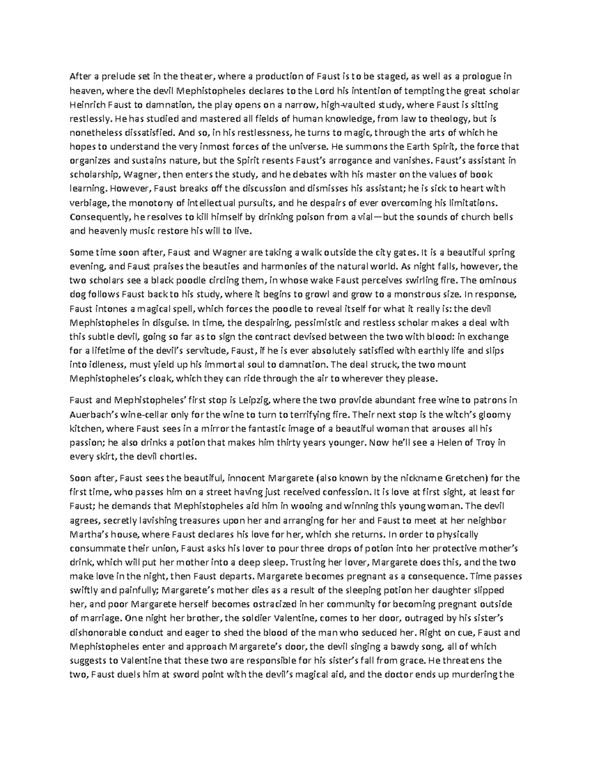 Goethe faust plot summary Zwischen Restauration und Modernisierung. Zur Literaturgeschichte