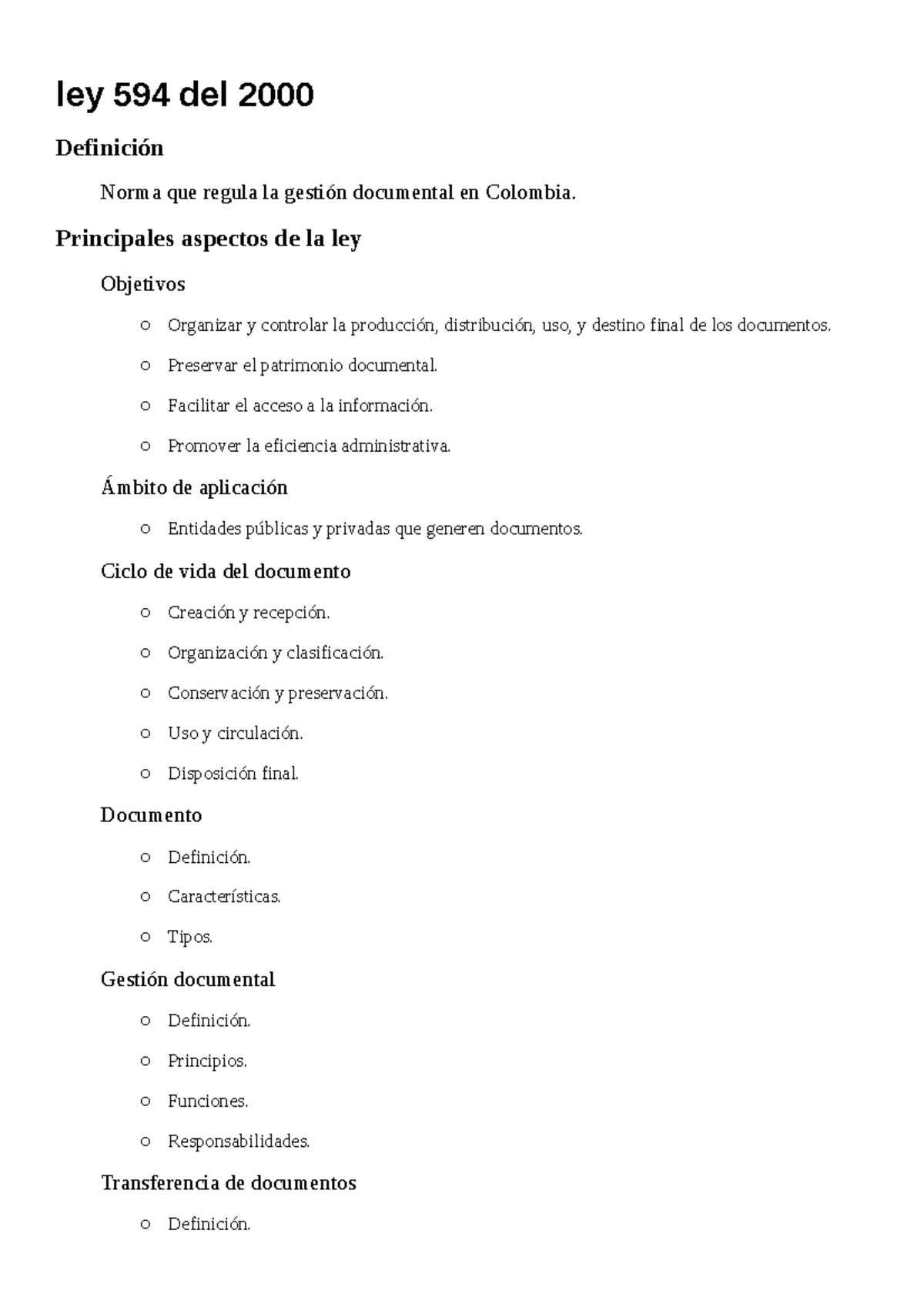 Ley 594 Del 2000 - Ley 594 Del 2000 - Ley 594 Del 2000 Definición Norma ...