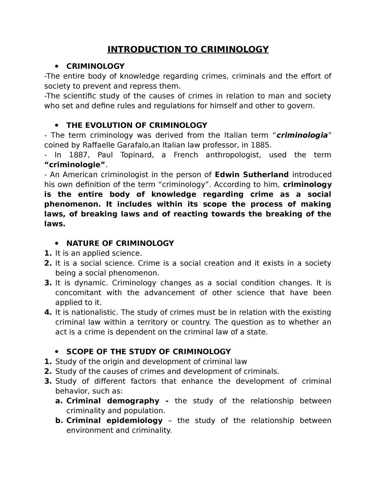 case study method of criminology