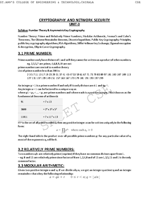 CRY-UNIT-2 - cse,it - SACET CSE Cryptography and Network Security UNIT ...