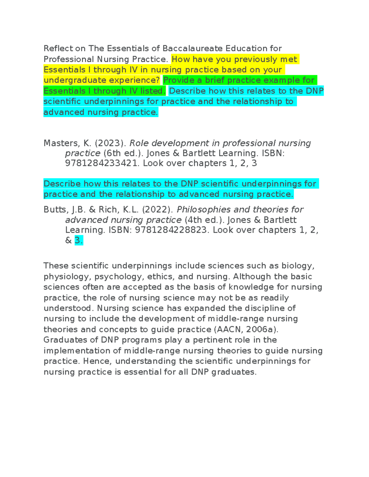 DNP Journal 1 - Examples Of Practice To Essential I-IV - Reflect On The ...