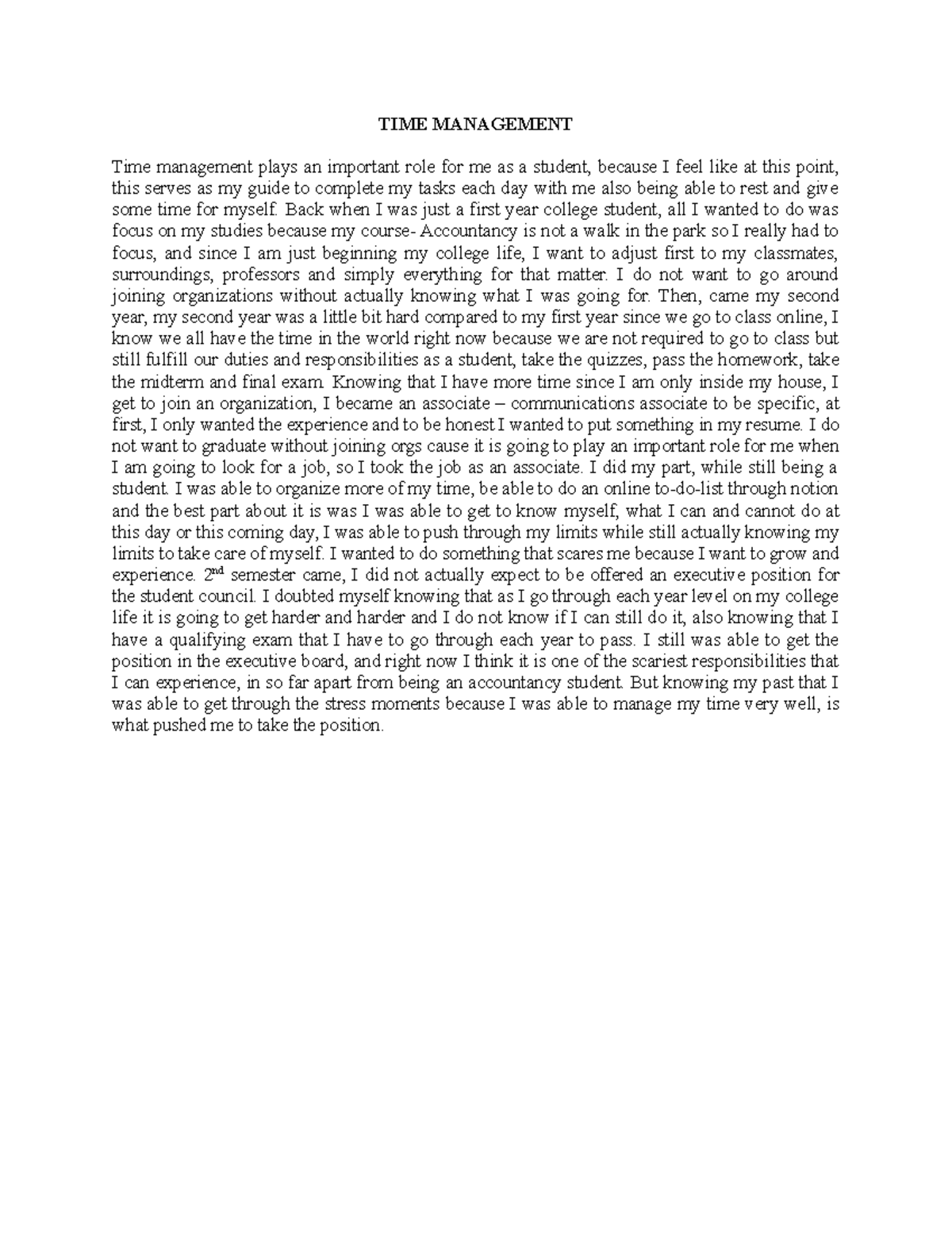 BK1-TIME Management - learning journey - TIME MANAGEMENT Time ...