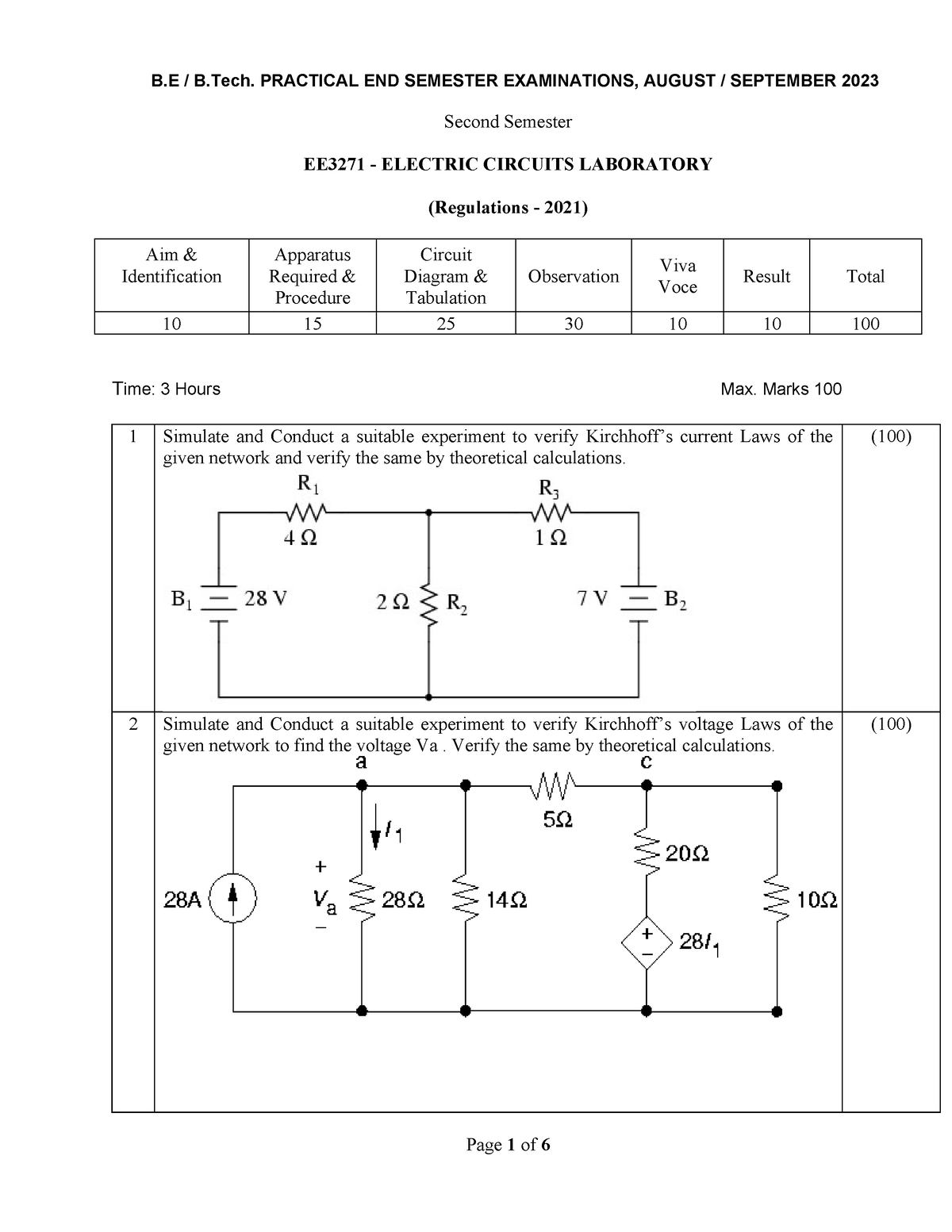 EE3271 Ec Lab Question Set 1 - B / B. PRACTICAL END SEMESTER ...