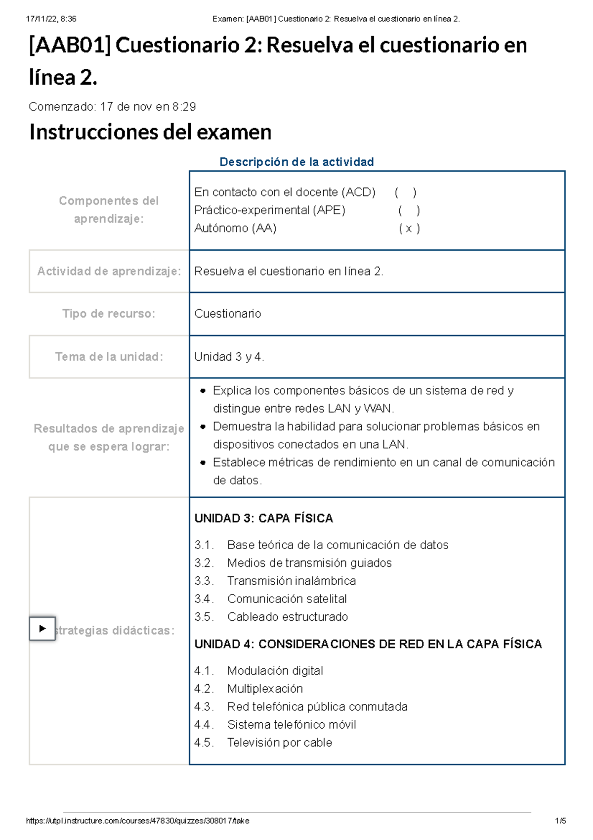 Examen [AAB01] Cuestionario 2 Resuelva El Cuestionario En Línea 2 ...