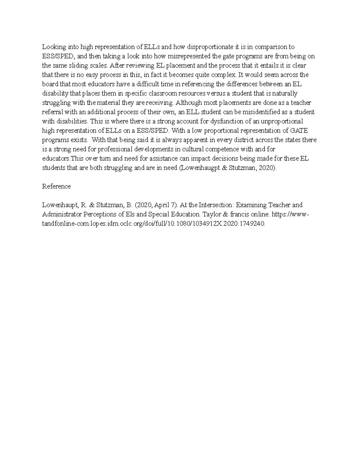 ELL 440 N week 3 topic 1 - class assignment - Looking into high ...