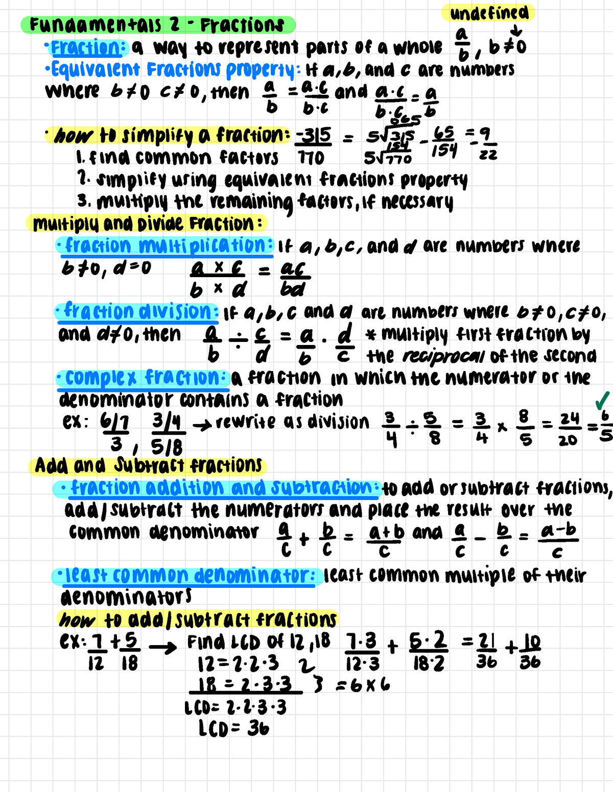 Algebra - undefined Fundamentals 2- Fractions a & Fraction : a way to ...