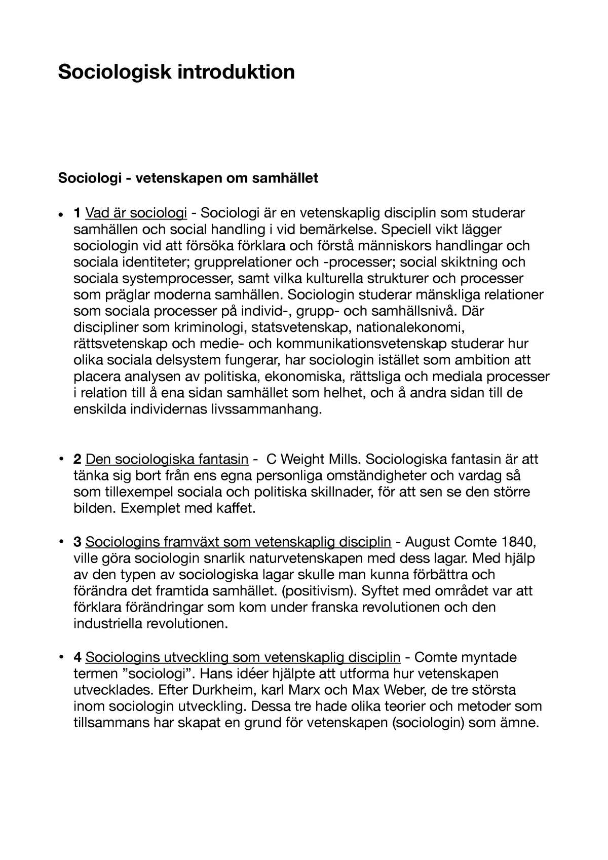 Sammanfattning Sociologisk Introduktion, Sociologi A - Sociologisk ...