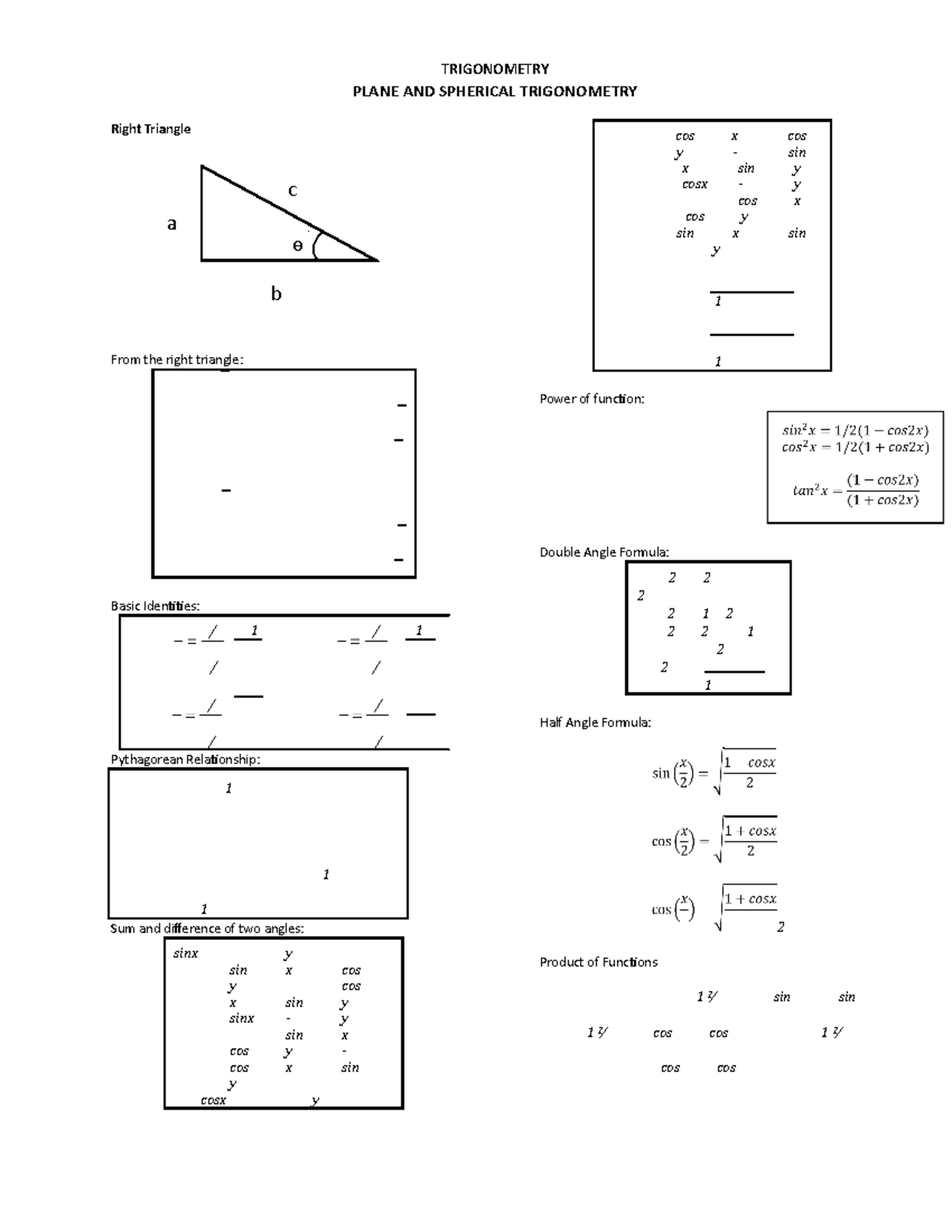 Plane and Spherical Trigonometry PLANE AND SPHERICAL TRIGONOMETRY