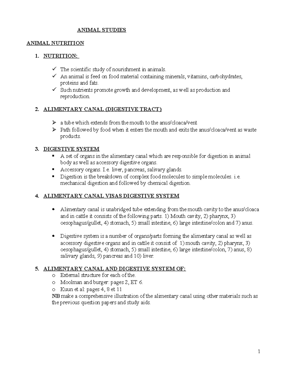 animal nutrition research paper topics