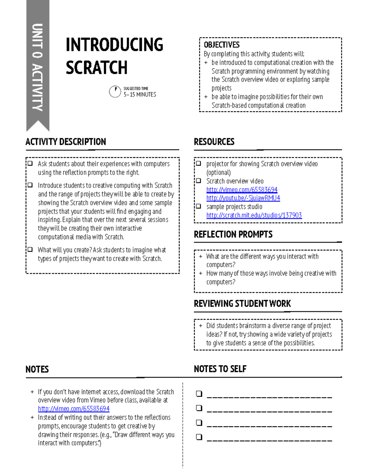 Unit 0 - Getting Started - Introducing Scratch - Ask students about ...