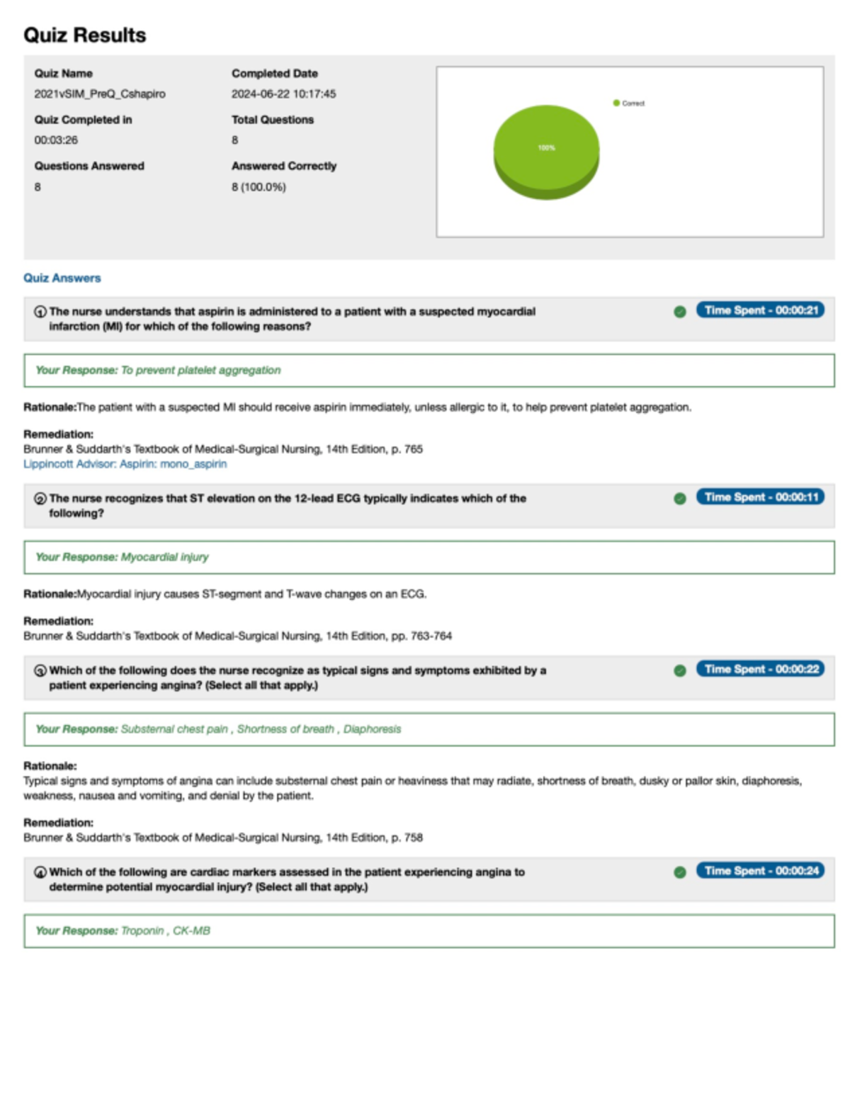 Carl Shapiro VSim - Quiz Results Quiz Name Completed Date 2021vSIM_PreQ ...