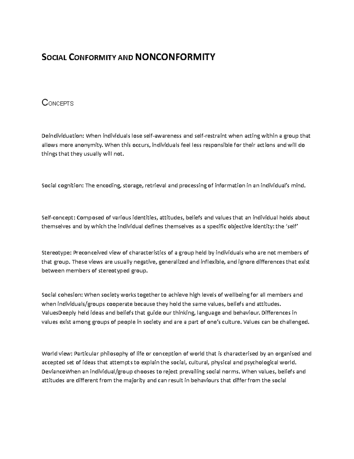 social conformity essay conclusion