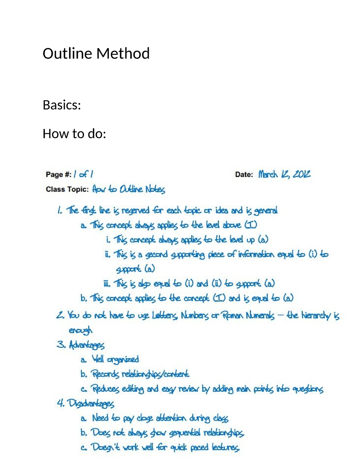 scorre teaching method outline assignment