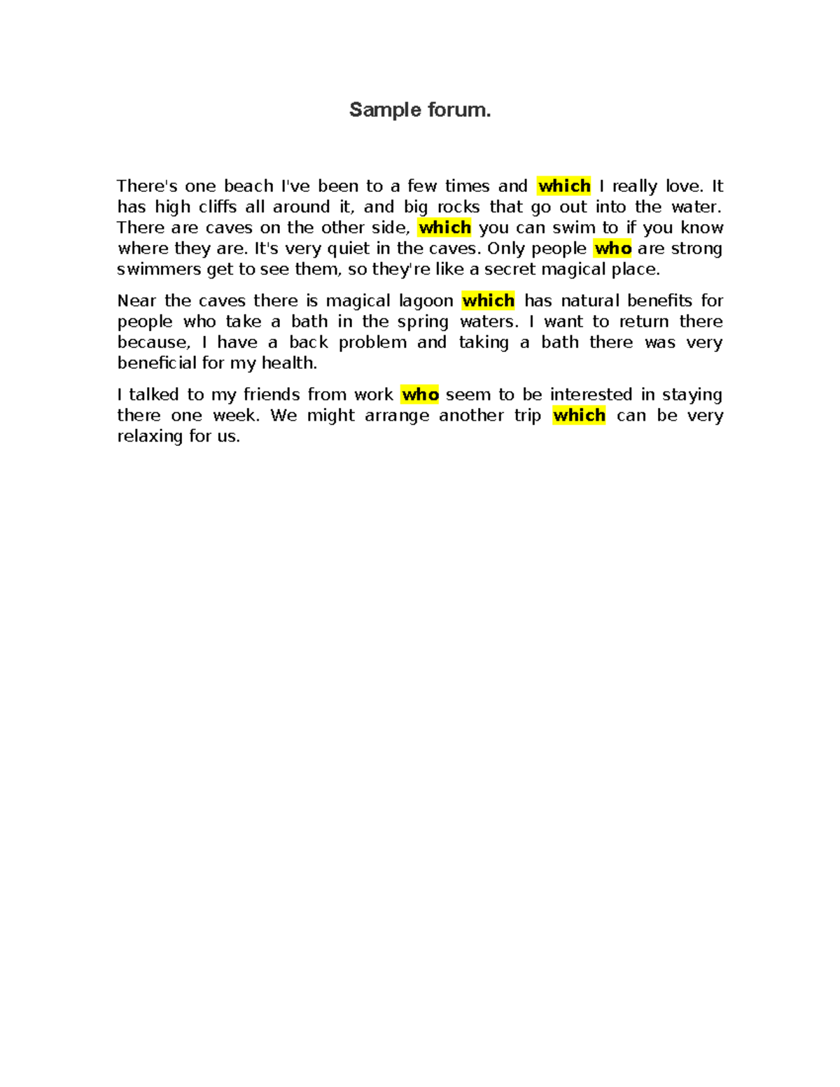 Sample forum - Es un foro del ciclo 9. - Sample forum. There's one ...