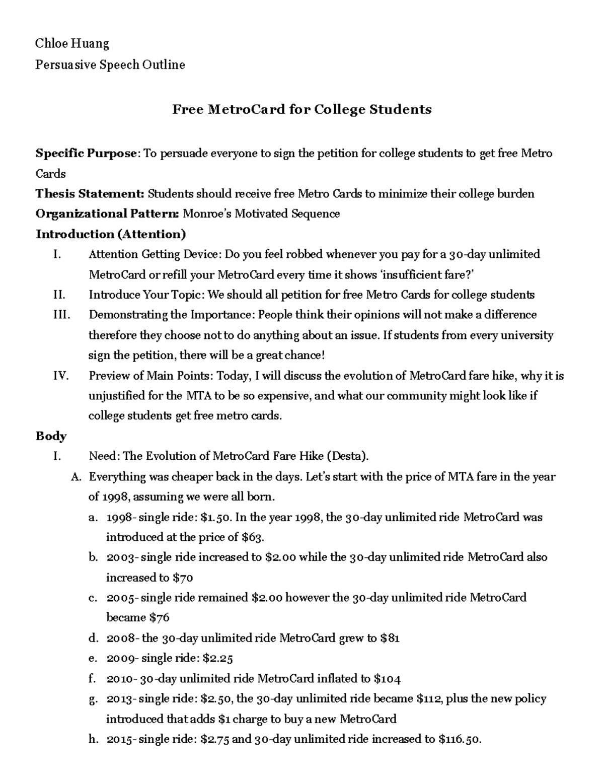 persuasive speech outline