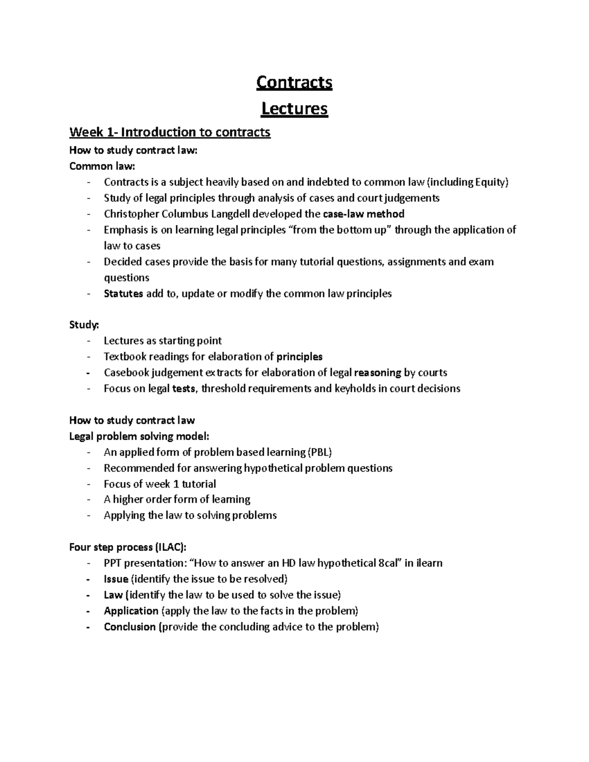 Contracts Lectures Tuts - Contracts Lectures Week 1- Introduction To ...