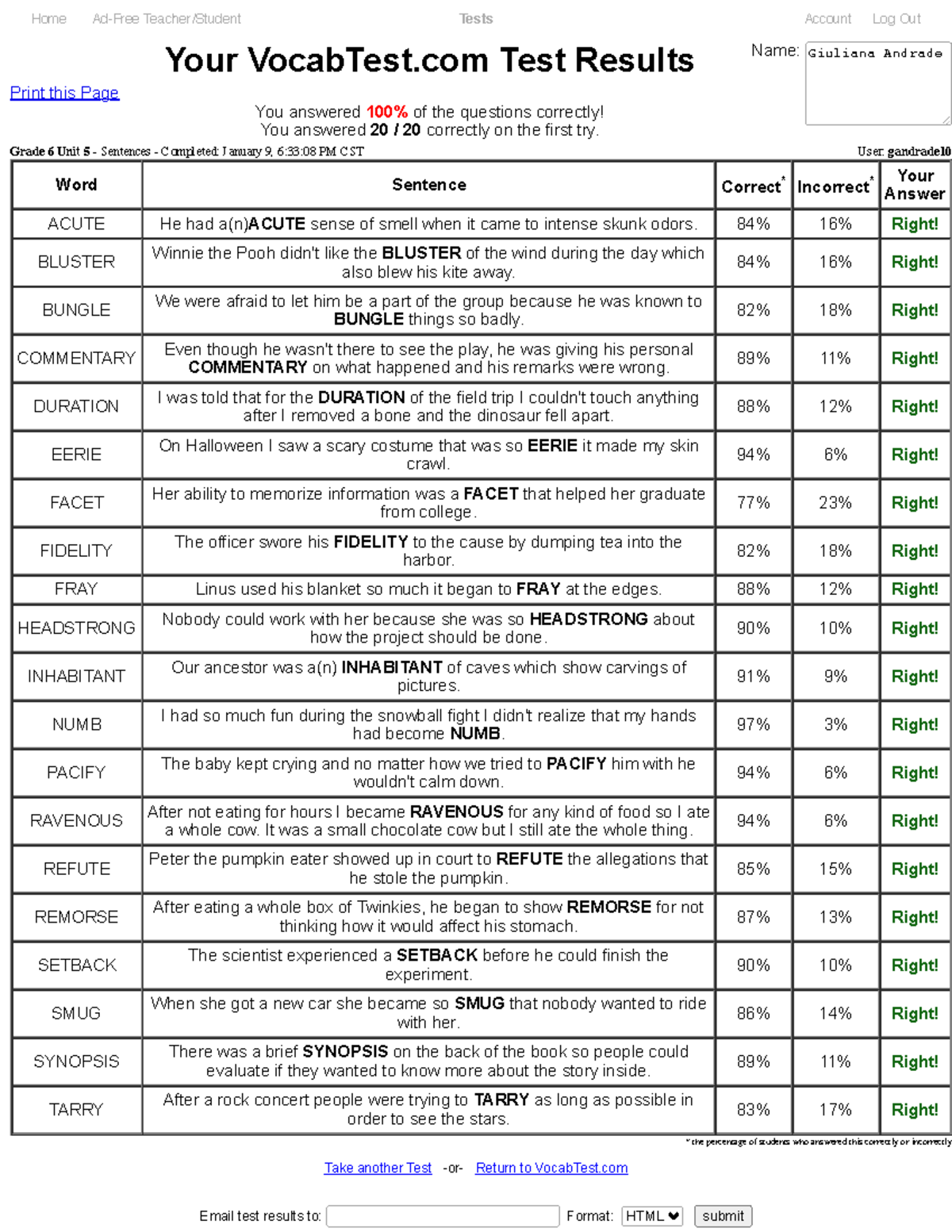Vocabtest.Com - 8bf91p2