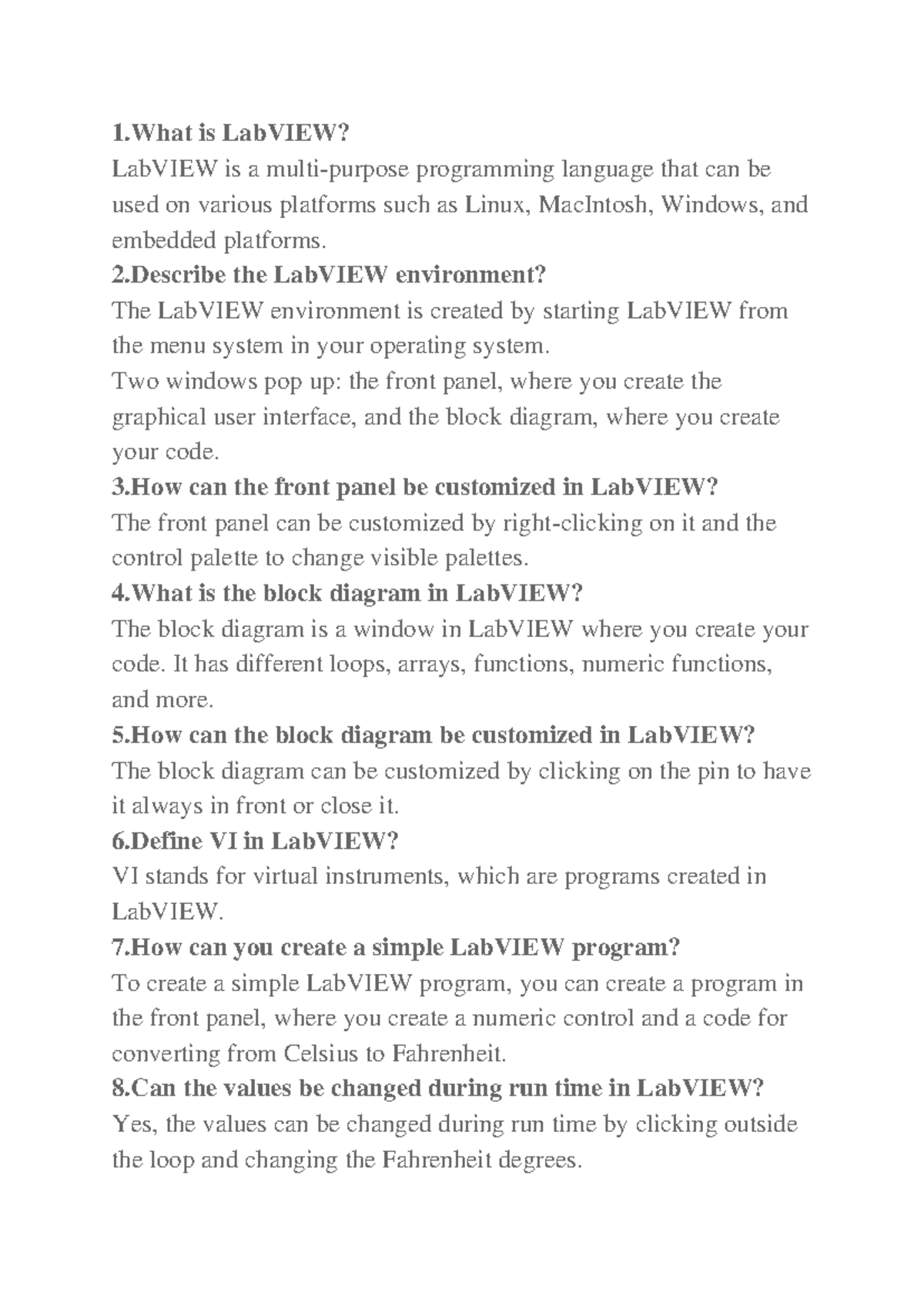 Viva question for labview - 1 is LabVIEW? LabVIEW is a multi-purpose ...