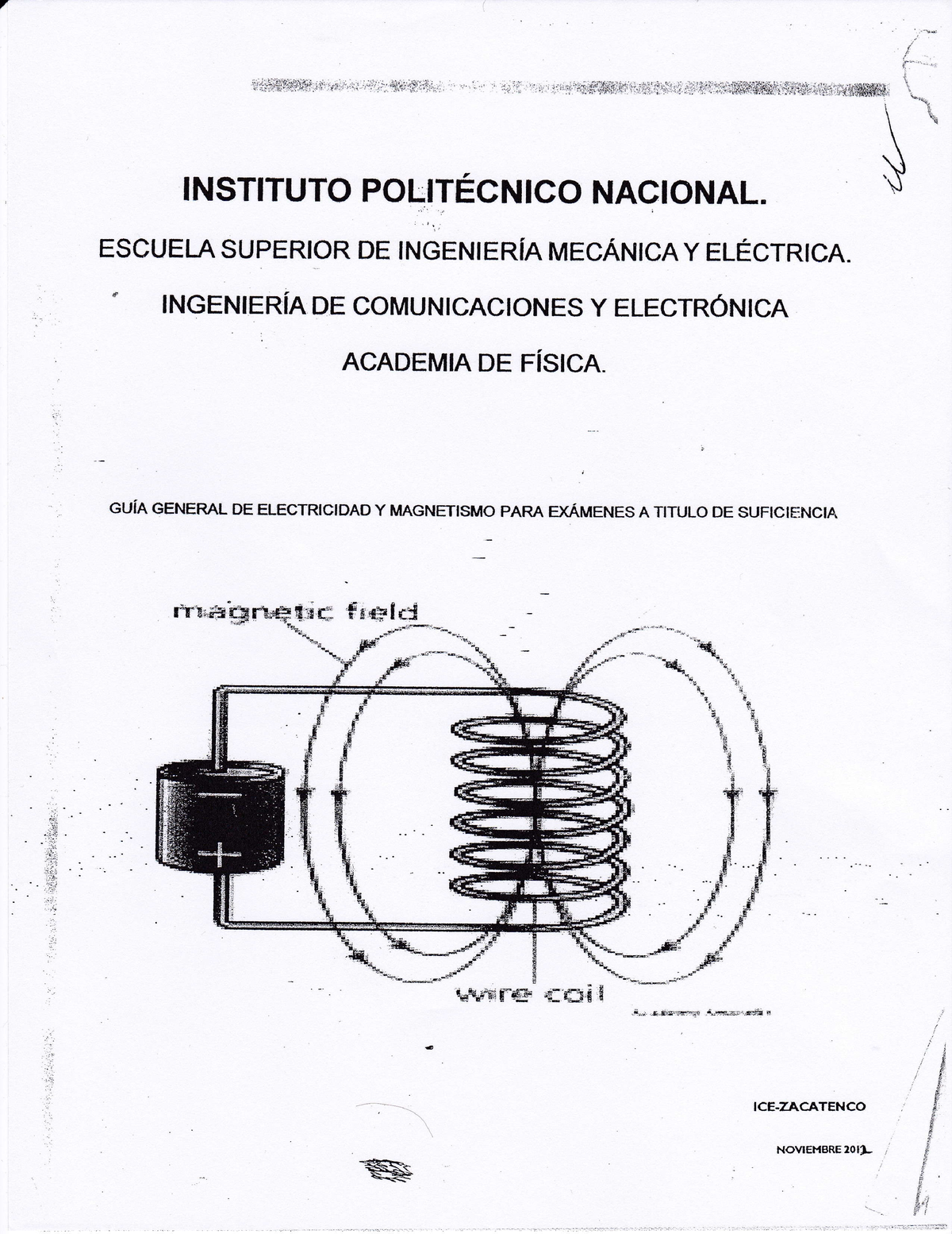 Guia De ETS Electricidad Y Magnetismo - INSTITUTO POLITÉCN¡ICO NAGIONAL ...