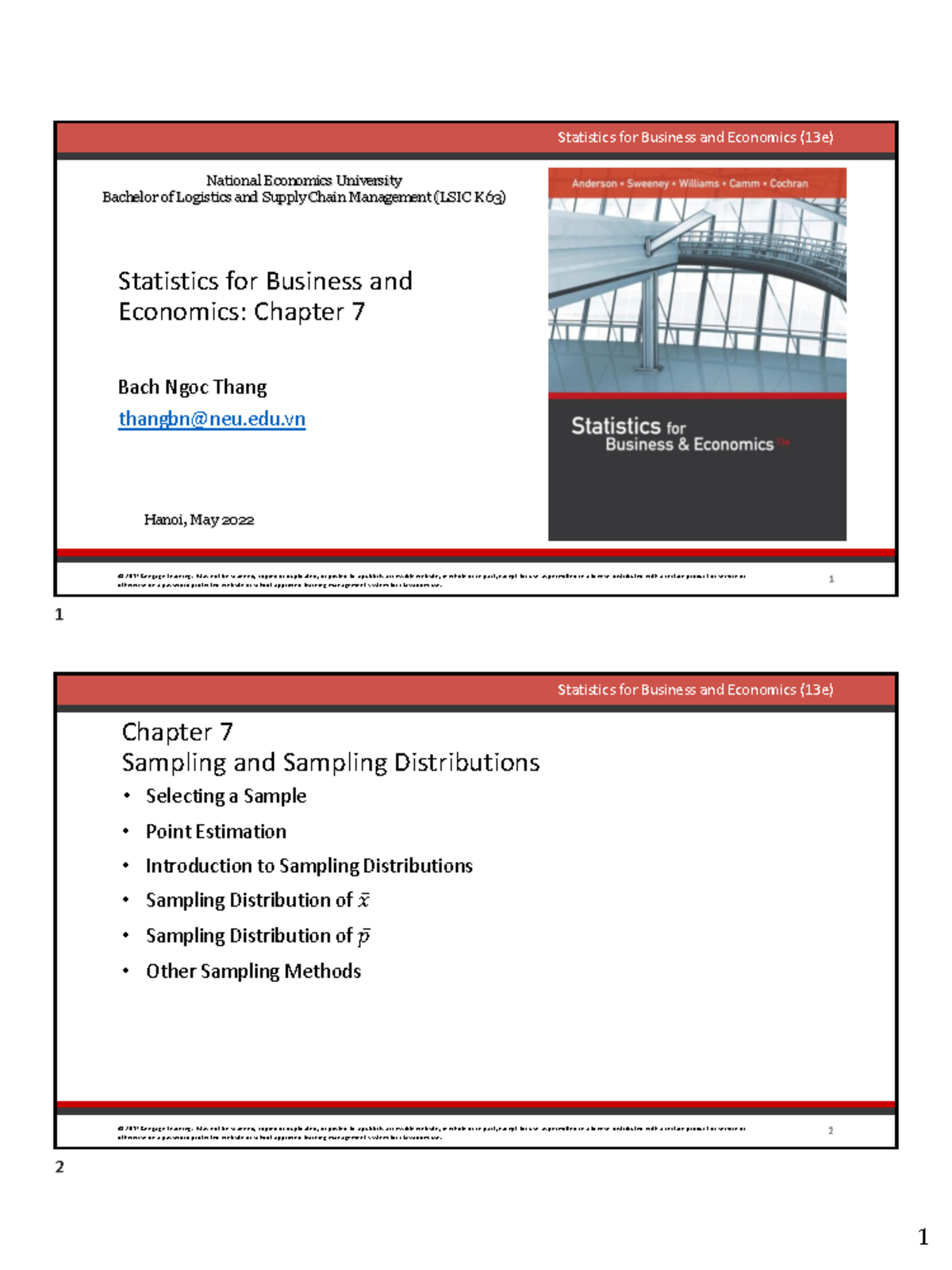 Lecture 9 Chap. 7 Sampling and sampling distribution to Students ...