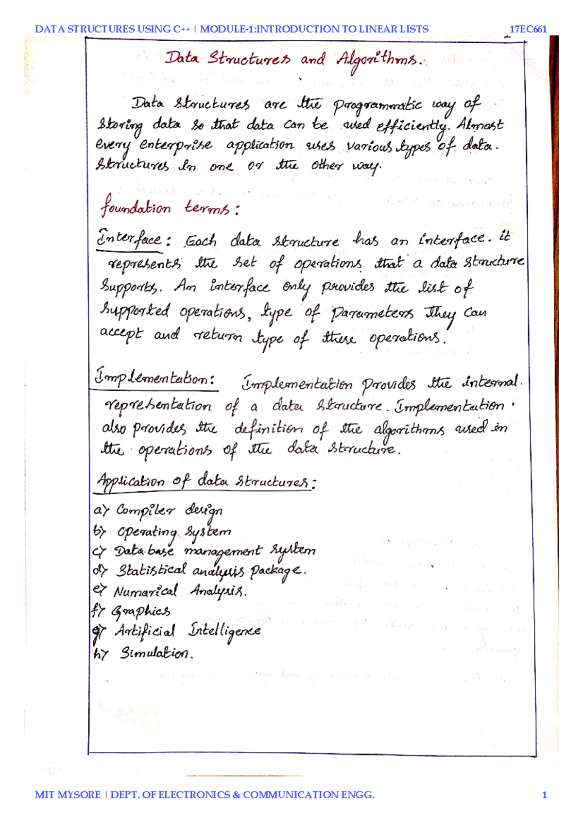 Module 1 - read - Information Science and Engineering - Studocu