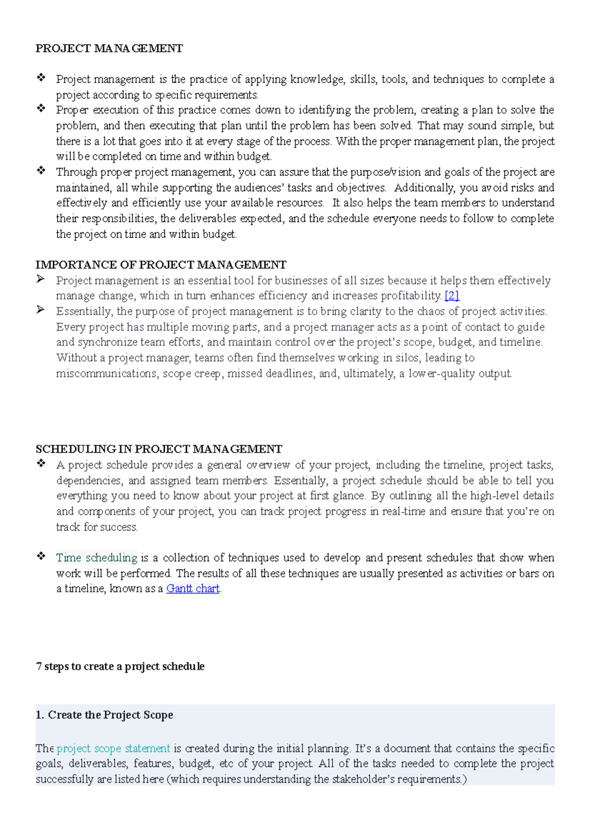 Project- Management - REVIEWER - PROJECT MANAGEMENT Project management ...