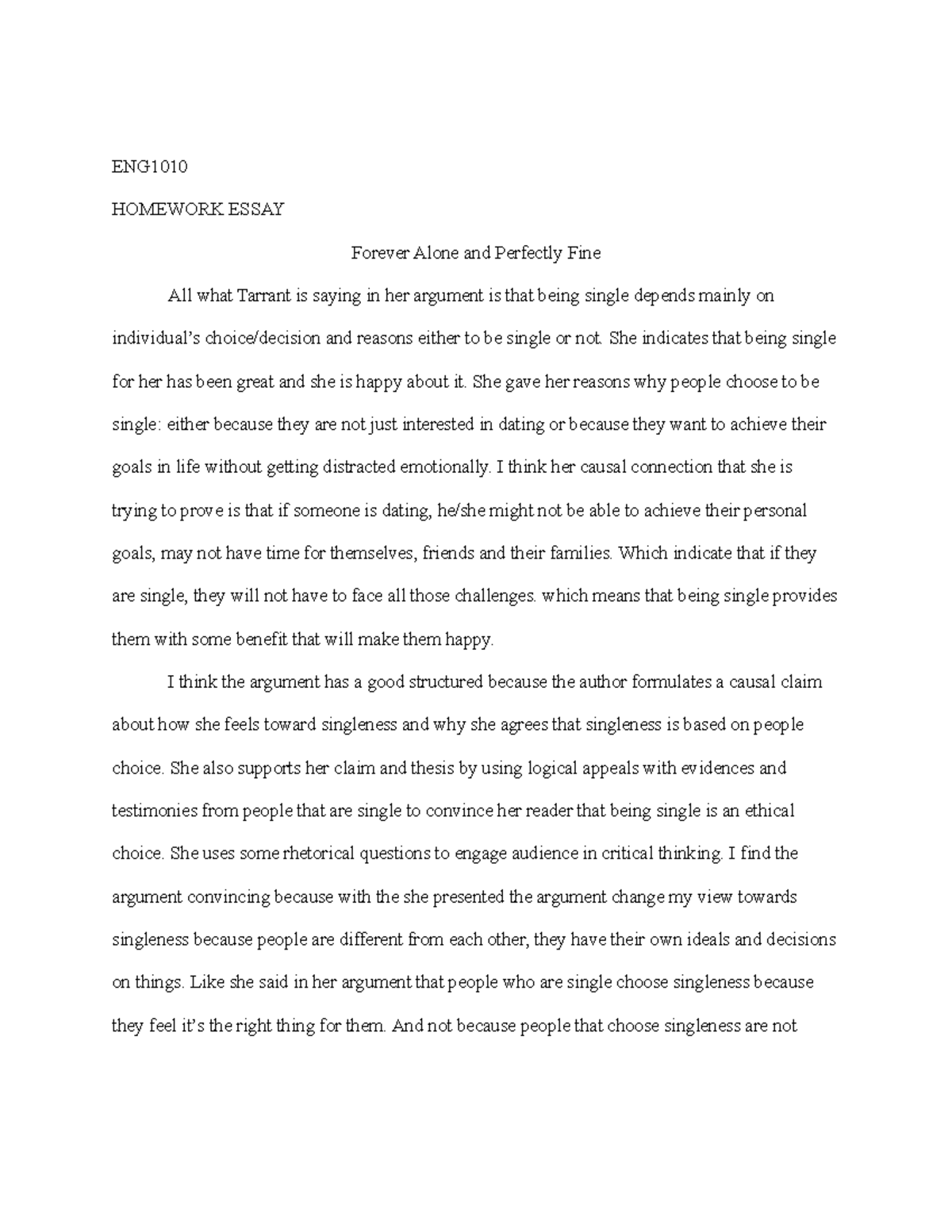 essay about being alone at home