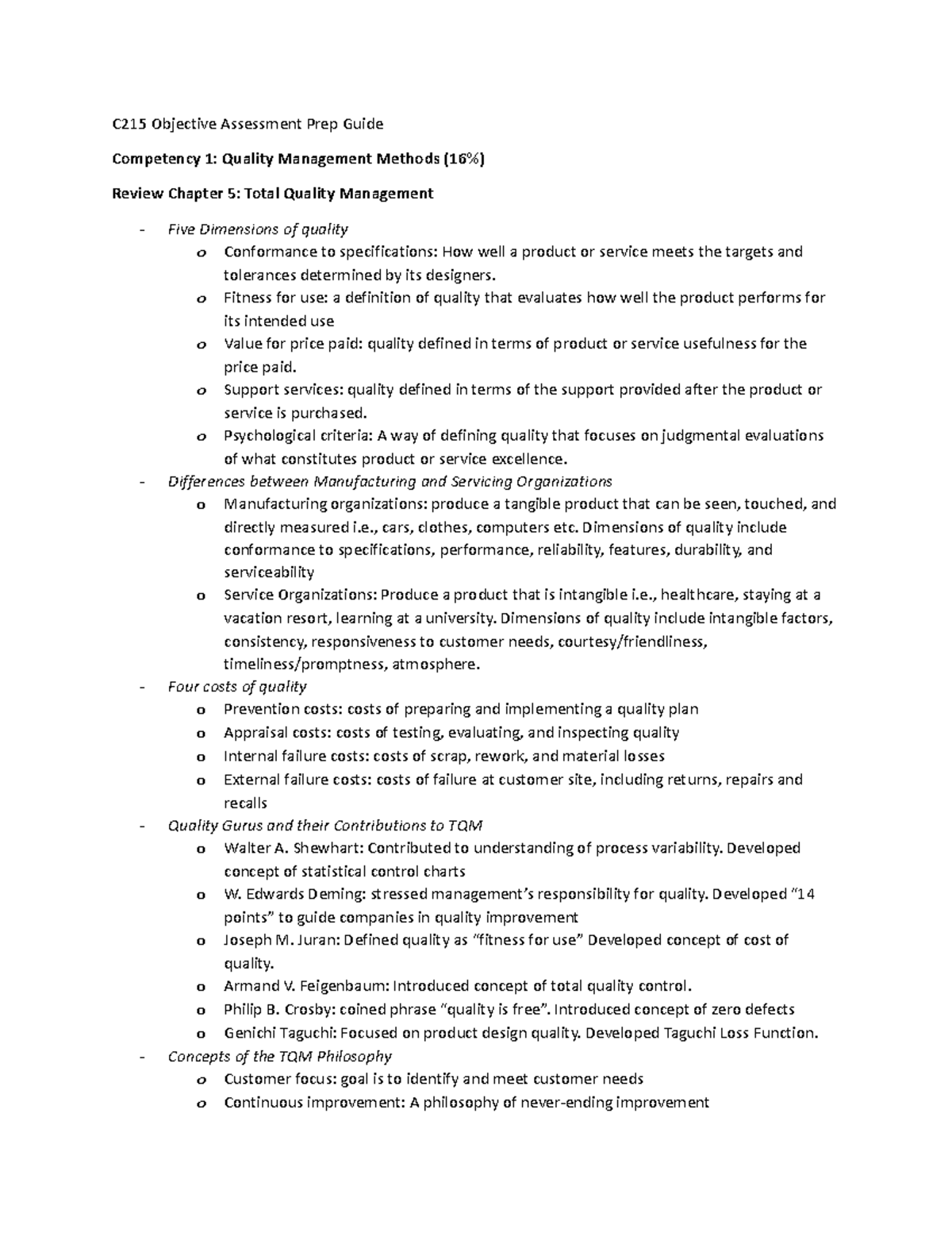 Study guide c215 - C215 Objective Assessment Prep Guide Competency 1 ...