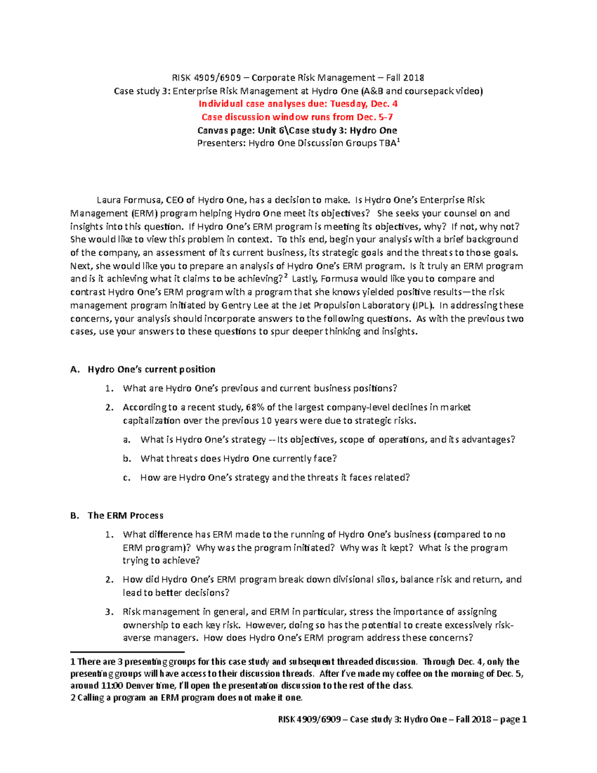 it risk management case study with solution pdf